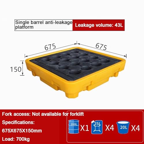 Plateforme de confinement déversements d'huile 675x675x150mm - 3