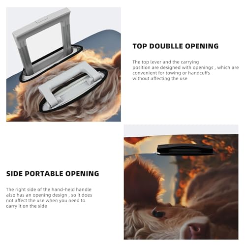 VOSERY Travel Luggage Cover - Sunset Sunflower Small Cow Washable Suitcase Covers Protector Fits 18-32 Inch Luggage3