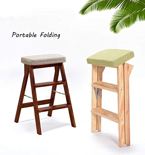 Taburete de escalón plegable de 3 niveles y estante de flores de madera 3