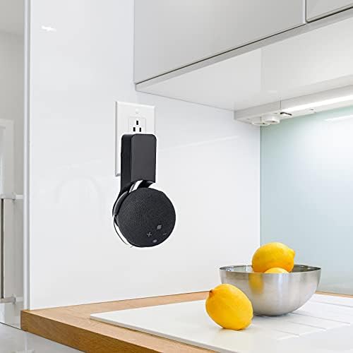 Xbnmex Echo dot Wall Mount Holder for Dot 4rd Generation Smart Speaker, Enhanced Sound Quality, Cable Management without Screws, Dot Stand Accessories Designed (Black)
