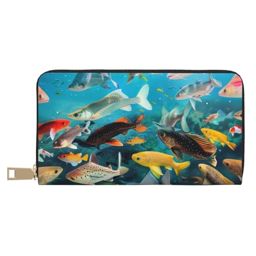 Portefeuille long poissons pour égayer vos sorties quotidiennes avec porte-cartes chic