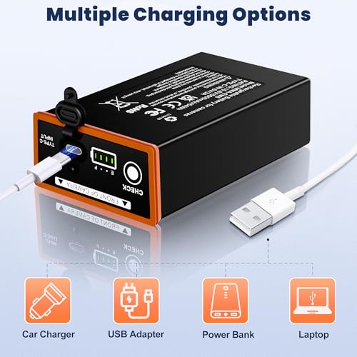 Image of 1-Pack 5000mAh Replacement Battery for Moultrie Cellular Trail Cameras - Compatible with Edge Series including Edge, Edge, Edge Pro, Edge 2, Edge 2 Pro, Features USB-C and Solar Panel Charging