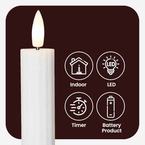 Star 2er Set LED Stabkerzen mit Timer - Echtwachs Kerzen - Warmweiß – Ansicht 6