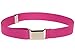 Kids Elastic Adjustable Strech Belt With Silver Square Buckle - Fushia