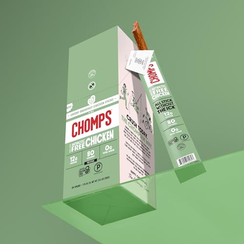 Image of Chomps Savory Breakfast Chicken, Antibiotic Free, 10ct, Protein Snack Stick | Keto, Paleo, Gluten Free Chicken Stick, Zero Sugar Food, Whole30 approved, Low Carb Snack, On-The-Go Nutrition, 12g Protein