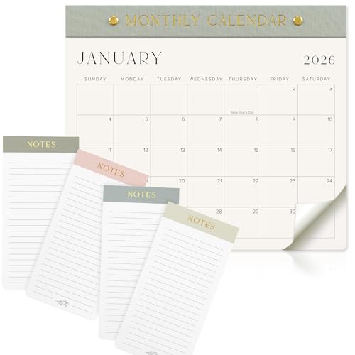 Image of ZICOTO Beautiful Magnetic Notepads for Fridge Set Of 4 Modern Note Pads With Lined Pages & 2026 Fridge Calendar Runs From Jan 2026 Until July 2027 Monthly Refrigerator Organizing