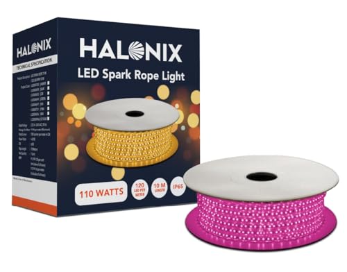 Halonix 10 Meter 120 Led/MTR 11W Rope Light for Home Decoration | IP65 Certified, BIS Approved | Indoor and Outdoor use | Direct Plug-in | Pack of 1 (10 Meter, Pink) (B0D8JGM7H1) Amazon Price History, Amazon Price Tracker