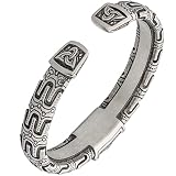 Viking Bracelet with Vegvisir - Adjustable Pewter Norse Arm Ring Triquetra - Scandinavian Nordic Myt