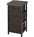 Honey-Can-Do 3-Drawer Natural Wood Frame Storage Organizer Chest, 12.01 by 24.80-Inch, Espresso Brown