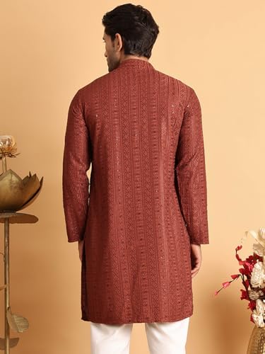 Image of Jompers Embroidered Straight Kurtas for Men