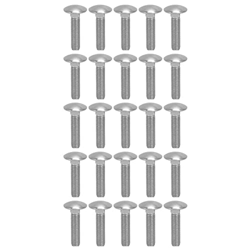 30Pcs M8x1.25 A2 Stainless Steel Carriage Bolts, DIN603 Standard, Multiple Length Options, for Fastening and Connecting Applications (M8*35)