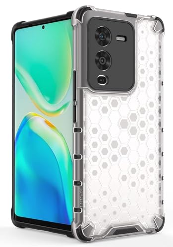 Image of Lustree TPU Honey Comb Armor Shock Proof Back Cover for for VIVO V25 PRO (Transparent)
