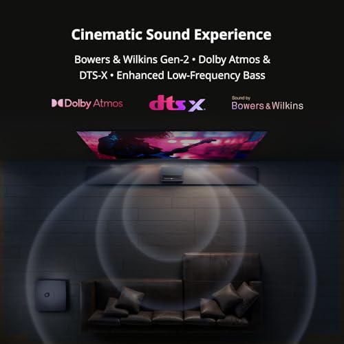 Formovie Theater Premium 4K UHD Ultra Short Throw Triple Laser Projector with Google TV Licensed Netflix, 2200 ISO Lumens, Bowers & Wilkins Speakers,3D Support UST Laser TV for Home Theater