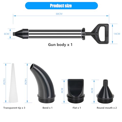 Woonyee Mörtelspritze, Mörtelpresse, Mörtelpumpe, Fugenpistole, 5 Düsen, Vergrößert, Dicker, Hohe Saugkraft, Gute Abdichtung (68 x 6cm)