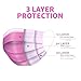 A-Trend Deals 50PCS Pink Disposable Face Masks, Non-medical, 3 Layer Protection Face Masks for Adult, Teenager, Seniors (50, Pink)
