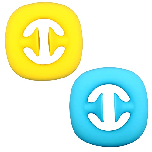 Stress Relief Fidget Snap Toy,Hand Grip Squeeze Grab Snap Sensory Toys Party Popper Noise Maker Stress Relief Pop Pops Click Finger Sensory Fidget Toy for Child and Adults,2 Pack(Blue Yellow)
