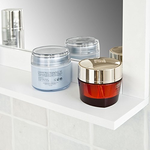 SoBuy® FRG129-W, White Wall Mounted Bathroom Mirror with Storage Shelf, Bathroom Wall Mirror