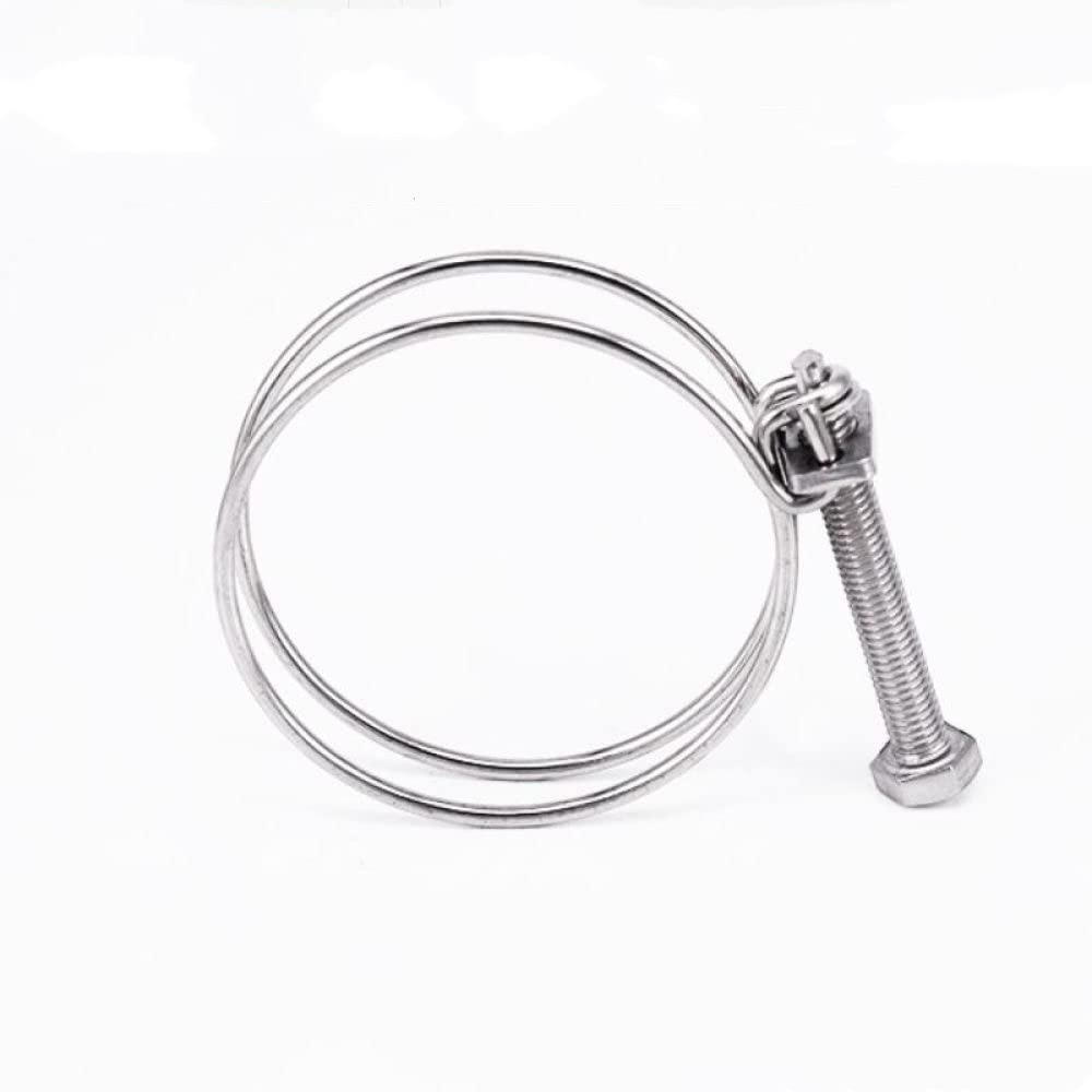 Ydhsikk One Color Double Wire Hose Clamp, Stainless Steel Double Wire Hose Clamp Pack Of 5 Multiple Sizes(51 57Mm)