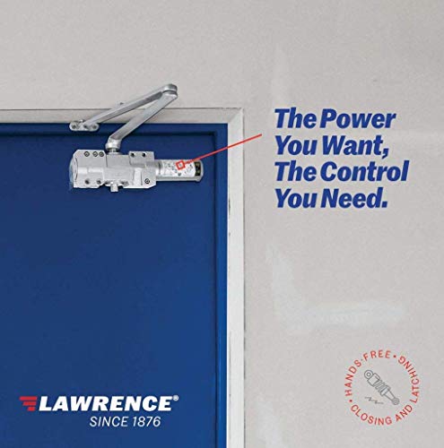 Door Closer Commercial Adjustable 1-6 Power Delayed Close Backcheck Latch Speed Powerful Cast Iron Construction Door Closer Tested to 10 Million Cycles Aluminum Finish LH8016