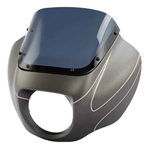 Image of Green-L Front Headlight Quarter Fairing Windshield Fit For Harley Softail Low Rider FXLR S FXLRS 2018-2025 Street Bob FXBB FXBBS 2018-2025 Softail Standard FXST 2020-2024 Industrial Gray