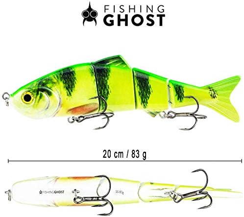 FISHINGGHOST XXL Musky Lures Swimmbait Candy, 2.9oz, 7.9in, Swimbait Lures/Musky Fishing Lures for Fishing for Predatory Fish Such as Musky, Catfish, Walleye an Cod