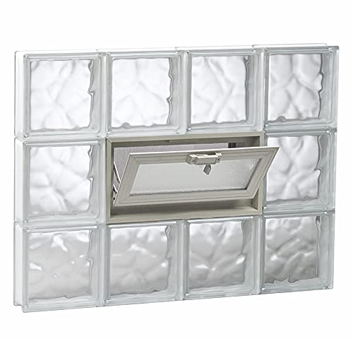 Ventana de ventilación 38,4x19x8 cm para pared de bloques de vidrio de obra 8