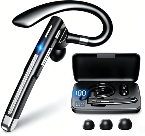 Headset Bluetooth 6.1 mit CVC8.0 Noise Cancelling Dual Mikrofon 100 Std Spielzeit In Ear Kopfhörer Zwei-Geräte-Verbindung Headset mit LED… – Ansicht 1