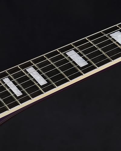 WestCreek Revenge Solid Body Electric Guitar, Heavy Metal Guitar, Right Handed, Alnico Humbucker Pickups, Rounded End Jumbo Frets, Bone nut, Rosewood Fretboard, Mahogany Body Purple 7 WestCreek Revenge Solid Body Electric Guitar, Heavy Metal Guitar, Right Handed, Alnico Humbucker Pickups, Rounded End Jumbo Frets, Bone nut, Rosewood Fretboard, Mahogany Body Purple - Image 5