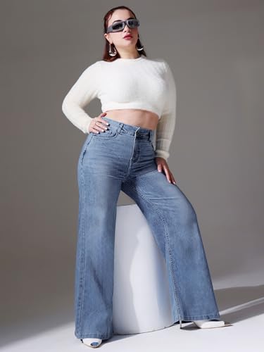 Image of Miss Chase A+ Women's Bootcut High Rise Regular Length Stretchable Denim Jeans