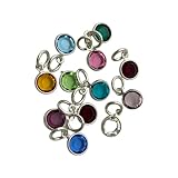 Birthstone crystal charms, Birth month charms, Mom grandmother charms, silver