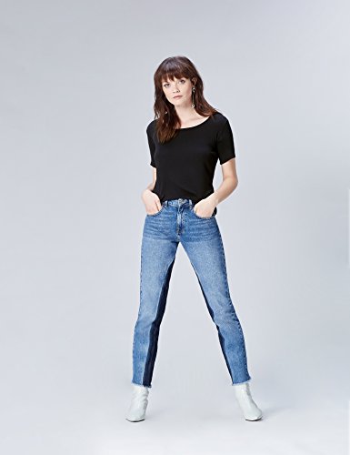 Find. Short Sleeve Rib, T-Shirt Donna, Nero