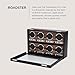 Wolf Roadster 8-Piece Watch Winder with Glass Cover, Black - Secure Fit with Patented Lock-in Dynamic Cuff - Accommodates All Wrist Sizes - Vegan Leather - Includes Universal Adapter