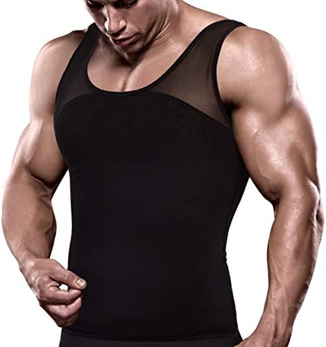 Hoter Men’s Compression Shirt to Hide Gynecomastia Moobs Chest Slimming Body Shaper Undershirt