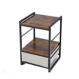 【Style Industriel】La table d'appoint de style industriel a un design unique qui donne une touche rétro et industrielle à l'expérience visuelle. Elle peut être intégrée dans une variété de styles de décoration intérieure pour ajouter de la personnalité et du style à l'espace.