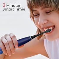 Oclean Elektrische Zahnbürste TravelGo Flow Gift Set, 180 Tage Akkulaufzeit Schallzahnbürste mit Reiseetui, 5 Modi Electric Toothbrush mit 6 Bürstenköpfen für Zahnreinigung, Zahnbürste mit USB, Blau – Ansicht 6
