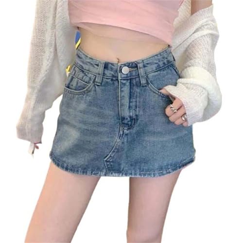 Jupe courte de cowboy pour femme jupe d'été taille haute en jean