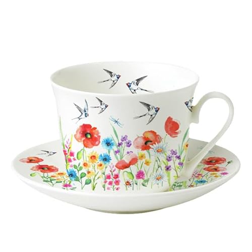Roy Kirkham Tasse Jumbo et soucoupe Wildflower – 0,4 l