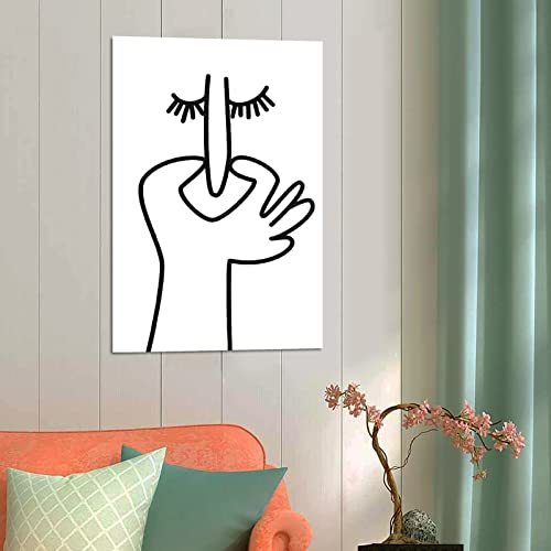 Bathroom Humor Wall Art Minimalist Funny White Bathroom Black And White Poster Decorative Painting Canvas Wall Art Living Room Posters Bedroom Painting 12X18Inch(30X45Cm) #TOP3