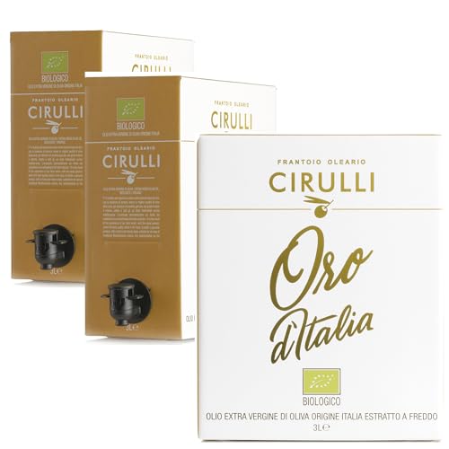 Frantoio Oleario Cirulli Italian Organic Extra Virgin Olive Oil - Cold Extracted 2 Bag in Box (6 Liters in a convenient package)