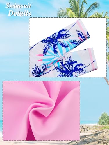 Image of BAOHULU Girls Rash Guard Swimsuit 2 Pieces Long Sleeve Bathing Suit UPF 50+ Quick Dry Beach Swimwear Size 3-14 Years