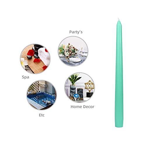 Zest Candle 12-Piece Taper Candles, 10-Inch, Aqua #TOP5