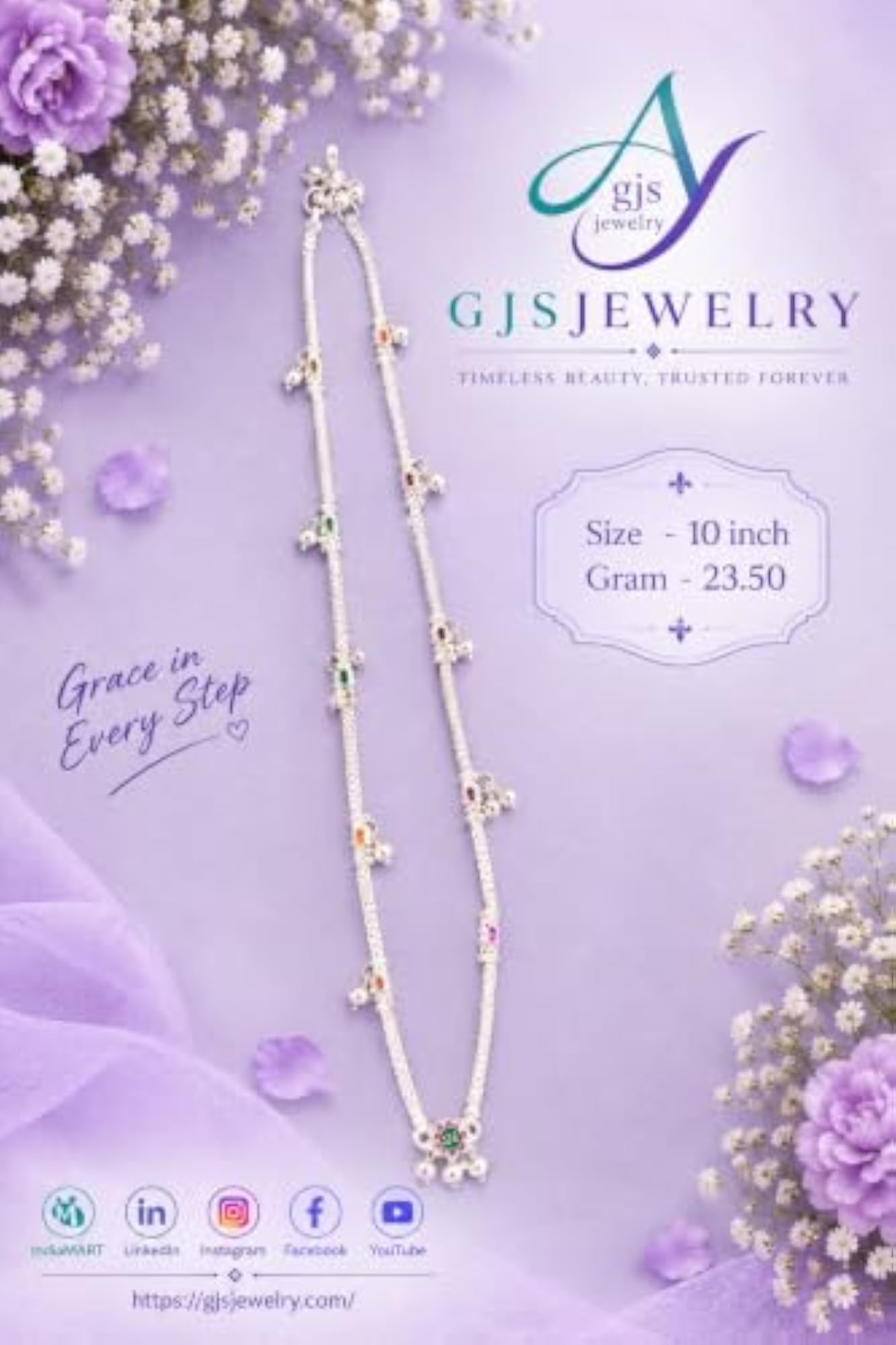 Women's Beaded Payal Anklet with Hanging Charms