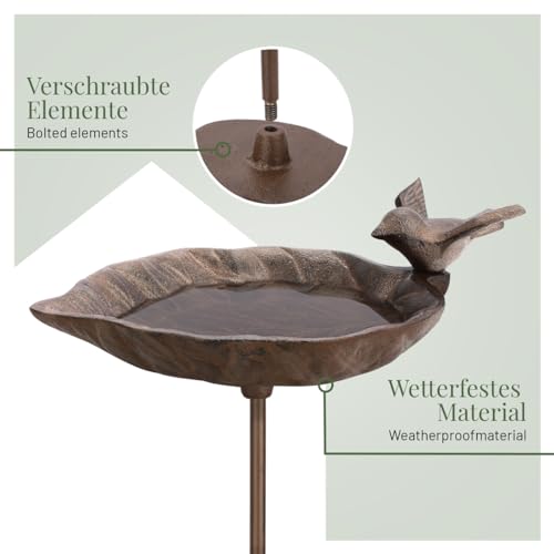 Vogelfutterstation Aus Gusseisen – Vintage-Sonnenblumen-Design, Wetterfest, Für Garten & Balkon