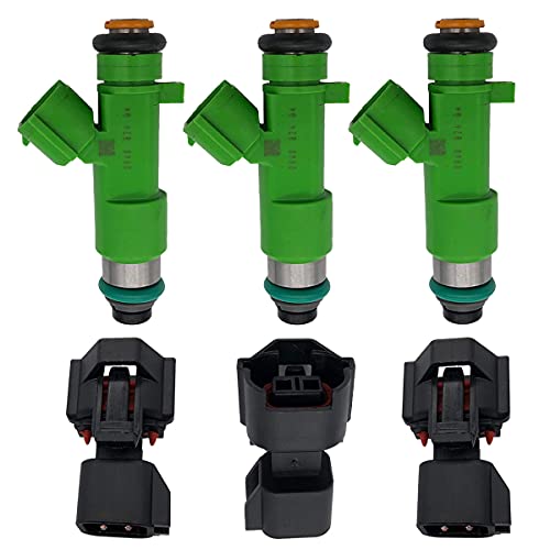 EPSIRMP 3pcs Set 12-Hole Fuel Injectors Upgrade with Connectors for Benelli TNT 1130