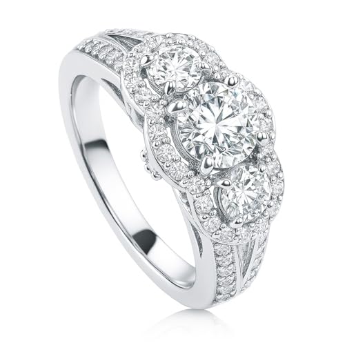 BERRICLE Sterling Silver 3-Stone Ring