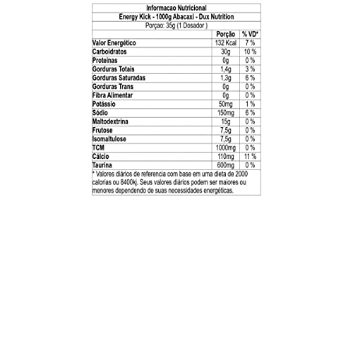 Dux Nutrition Energy Kick Abacaxi - Pote 1000 G