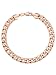 Women Men Rose Gold Plated Classic Cuban Link Chain Bracelet - 8.3 Inch