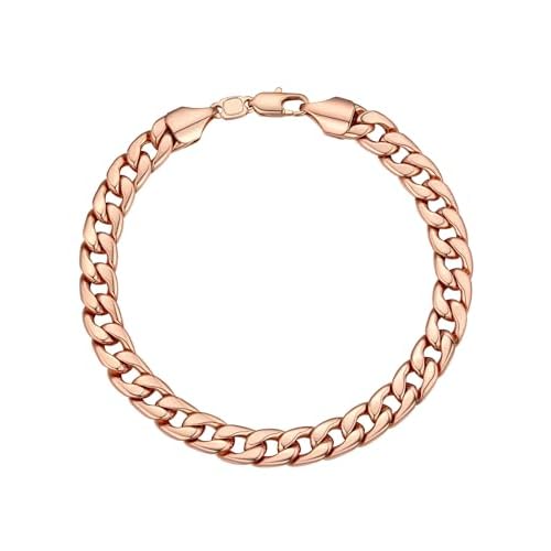 U7 Link Chain Bracelet for Men Stainless Steel, Cuban Link/Figaro Chain/Rope Chain/Heart Bracelets, 3mm/5mm/7mm/9mmm/12mm Width, Chain Wrist Bracelet