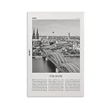 LZTEN Impresión de colonia en blanco y negro, arte de pared de colonia, póster de colonia, foto de colonia, decoración de pared de Colonia, Alemania, Colonia, Alemania y Alemania