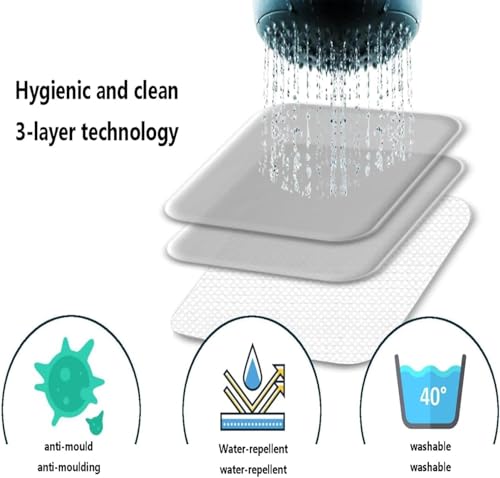 Cortinas de baño antimoho de lino impermeable que evitan salpicaduras en duchas 4